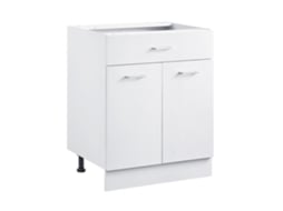 Móvel Inferior Branco Com Gaveta E Portas 600x477x816mm Madeira E1 Soft-close Tekmaquinas