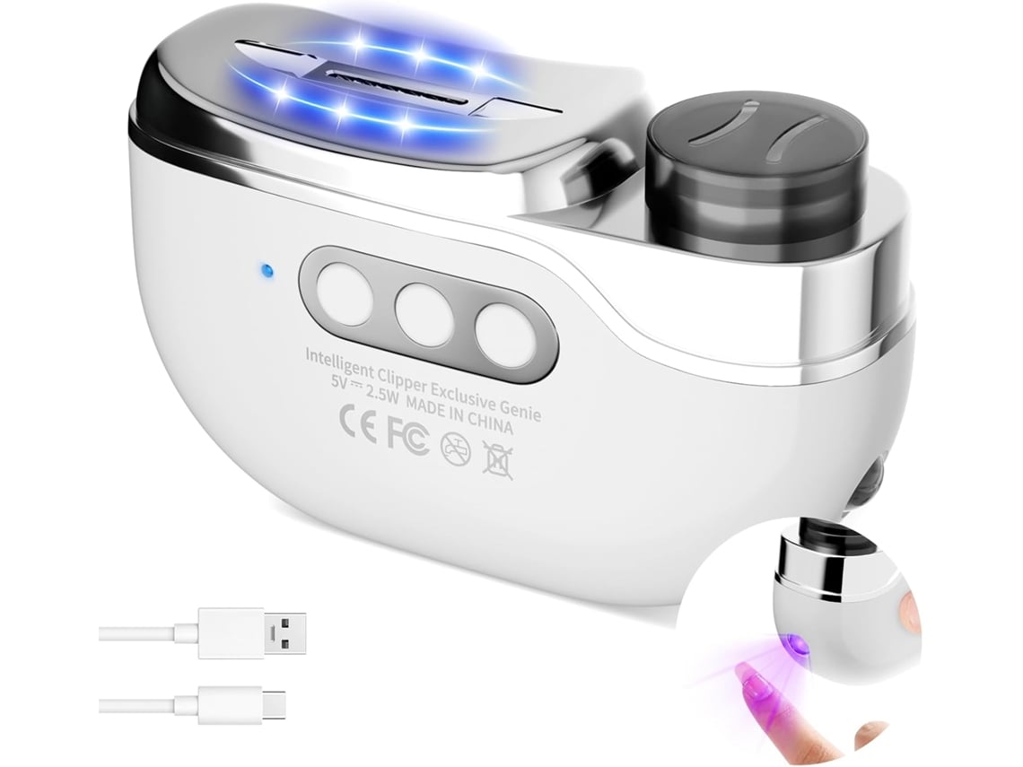 Cortador Elétrico De Unhas Branco 4 Em 1
