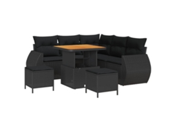 Maison Exclusive - Conjunto De Sofá De Jardim Com Almofada 8 Pcs Preto Vime Pe