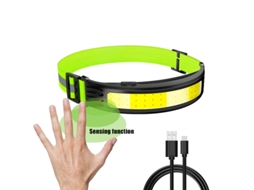 Conjunto De 2 Lanternas De Cabeça Com Sensor Cob Bateria Integrada Recarregável 6 Modos De Iluminação Para Pesca Camping E Atividades Ao Ar Livre