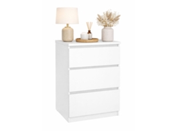 Mesa de Cabeceira Sil Branca com 3 Gavetas WELLHOME