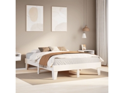 Vidaxl Cama Sem Colchão 160x200 Cm Madeira De Pinho Maciça Branco