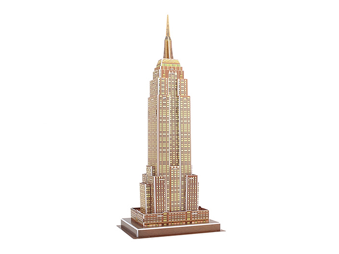 Quebra-cabeça 3d De Papelão Do Empire State Building - 37 Peças, 16x12x38 Cm, Material De Papelão