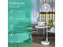 Ventilador Portátil 9 Polegadas Recarregável com Luz Led