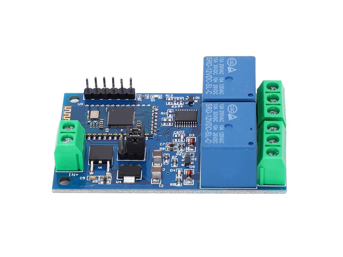 Módulo de Relé Bluetooth de Dos Canais Plástico DC12V para Control Remoto con App S/MARCA