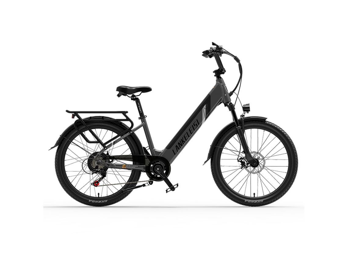 Bicicleta Elétrica de Trekking LANKELEISI Es500 Pro de 24 Polegadas com Bateria de 500 W, 48 V e 14,5 Ah