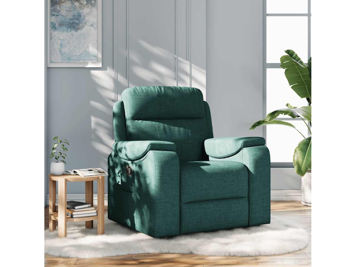 Vidaxl Poltrona Reclinável Tecido Verde-escuro