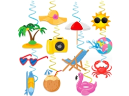 24 Peças de Espirais Suspensas para Decoração de Festa na Praia Aniversário e Chá de Bebê NEVEANCE