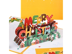 Cartão Pop Up de Feliz Natal Cartão 3D Artesanal com Envelope NEVEANCE