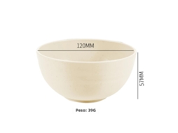 Tigela de Cozinha Ecológica de Plástico Sólido, Bege, 15 Cm , Grande Capacidade. MDUG (6 Polegadas)