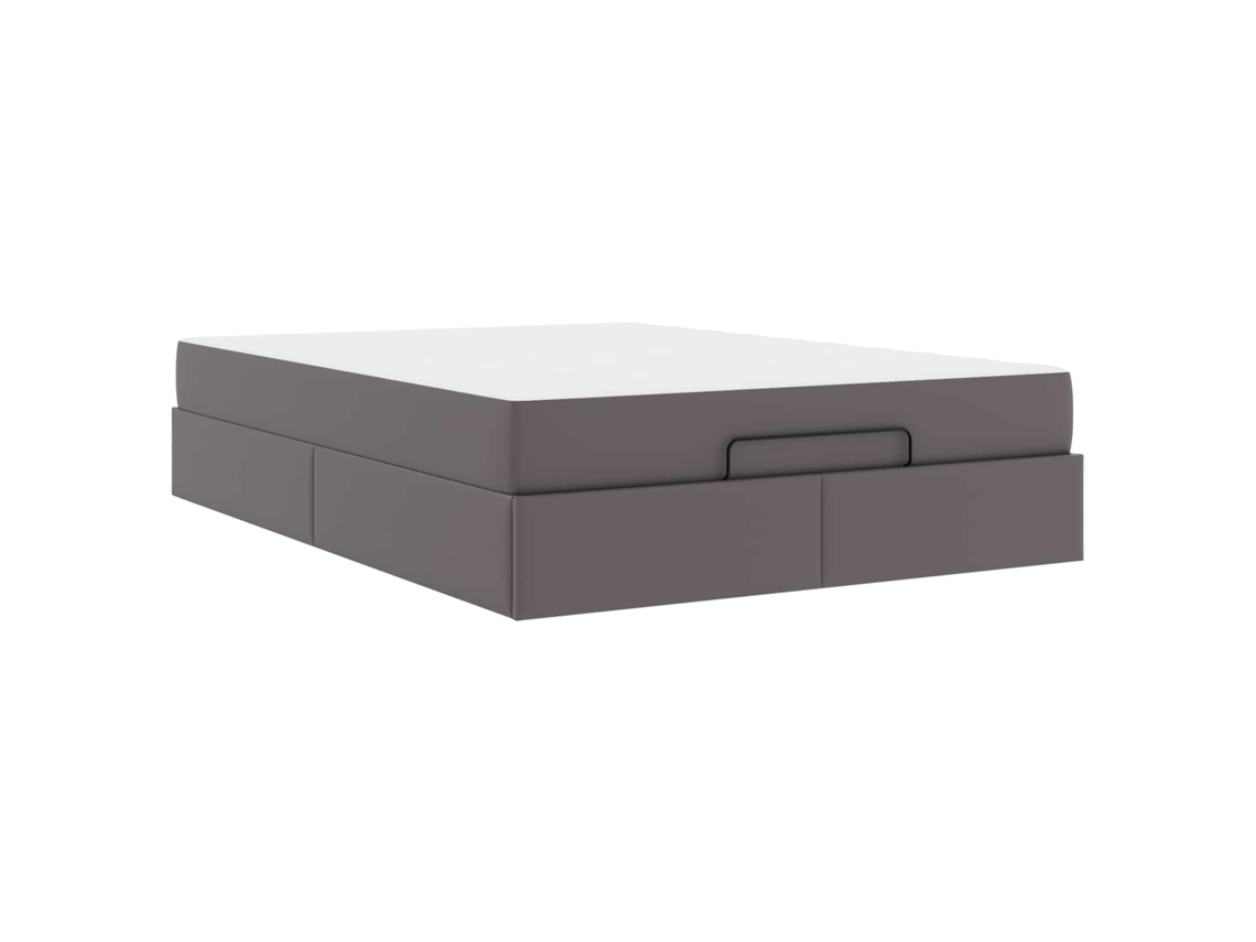 Conjunto de 2 Estruturas de Cama com Colchão Cinzento PVC MAISON EXCLUSIVE