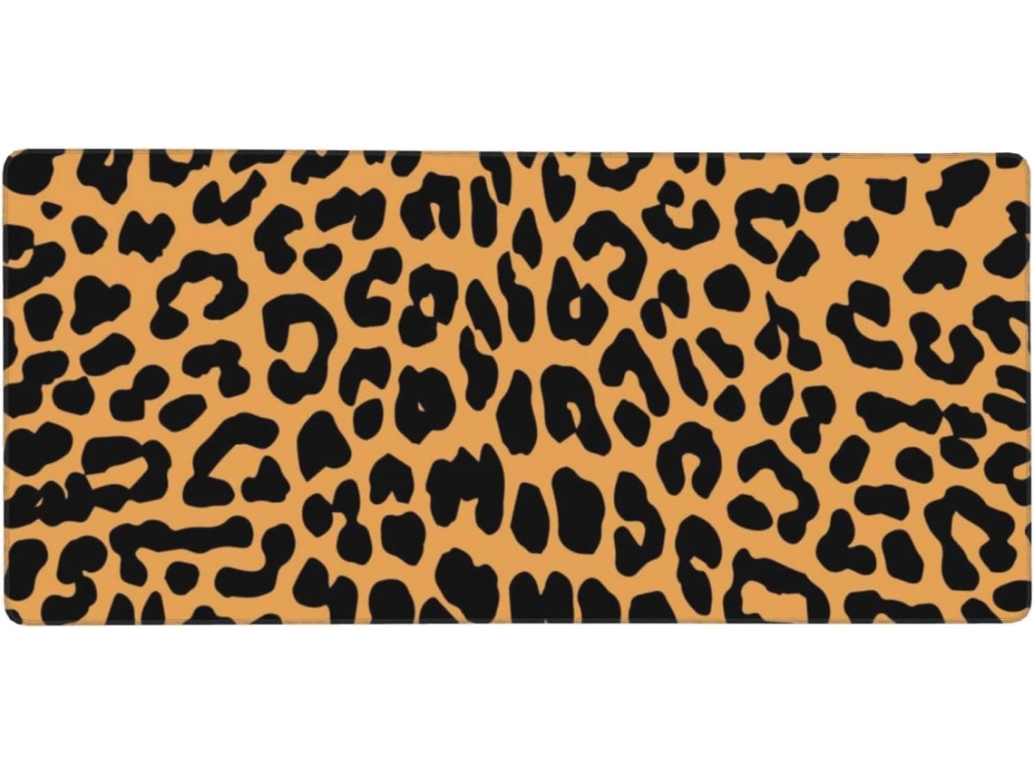 Mousepad para Computador de Grande Formato com Estampa Leopardo e Base Borracha Antiderrapante, 40 X 90 Cm