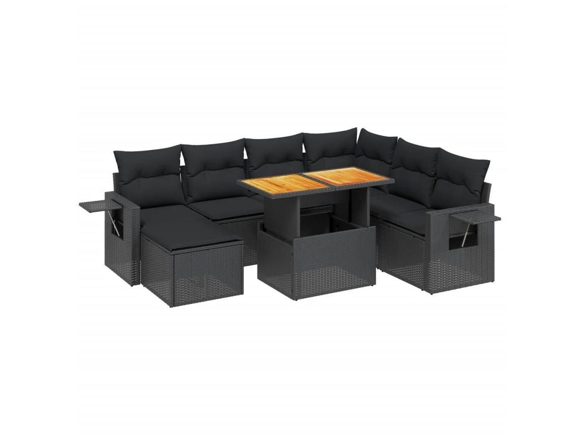 Garden Sofa Set, Garden Sofa Sets Vidaxl Preto Rattan / Vime (n/a)