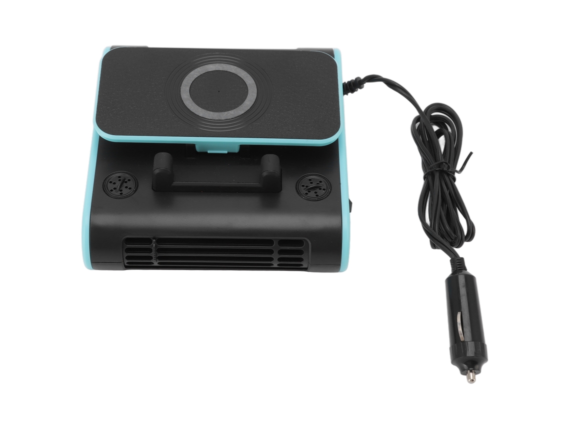 Ventilador Carro 4 em 1 Abs 5v Carregador Sem Fio Suporte Celular Placa Estacionamento Temporário 12v | S/MARCA