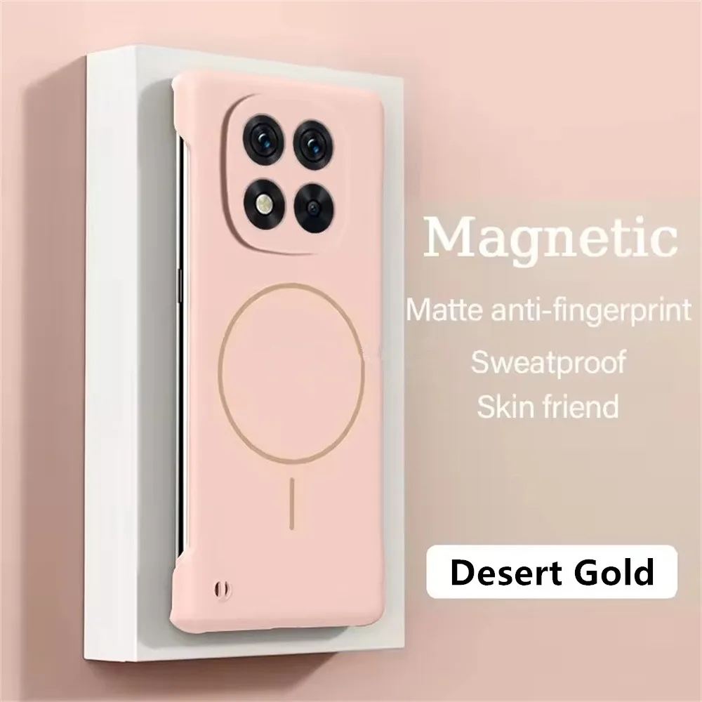 (dourado, Redmi Note 14 5g (global)) Capa Magnética De Bobina Fina Sem Moldura, Ultrafina E Protetora, Agradável À Pele.