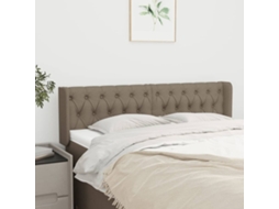 Vidaxl Cabeceira Cama Abas Tecido 163x16x78/88 Cm Cinzento-acastanhado