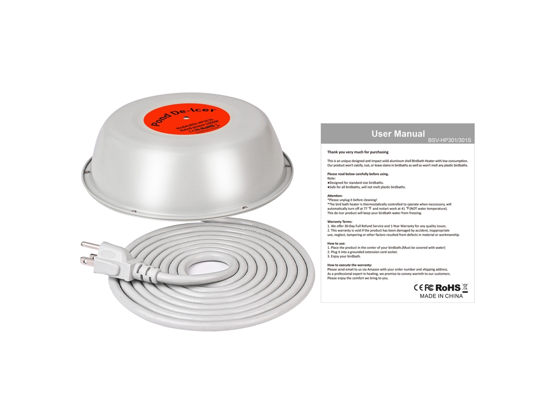 Desgelador Banho Pássaros 1000w com Termostato