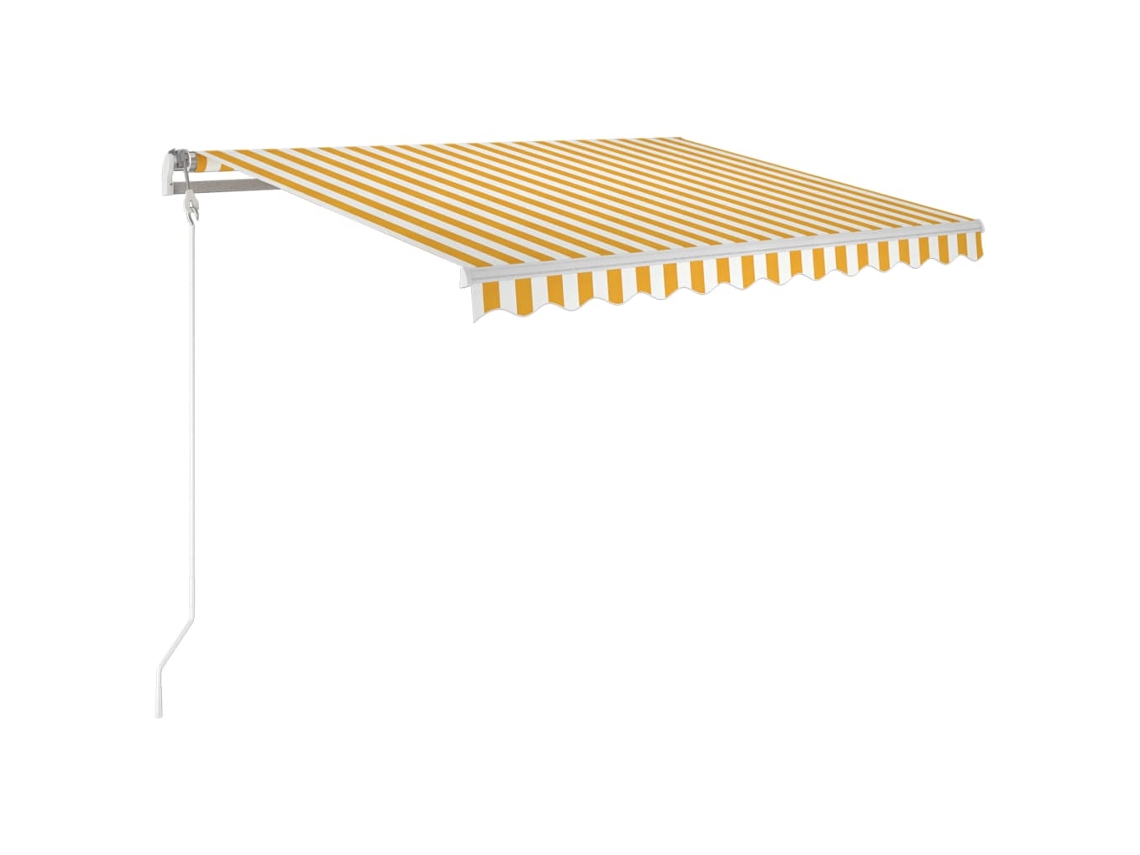 Toldo Automático com Led e Sensor de Vento 350x250 Cm Amarelo e branco MAISON EXCLUSIVE