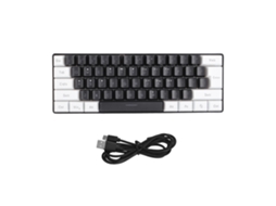 Teclado Mecânico G61 Mini Rgb Com 61 Teclas, Retroiluminação Led, Ergonômico, Fio, Para Jogos, Ideal Escritório E Negócios, Na Cor Preta. -a