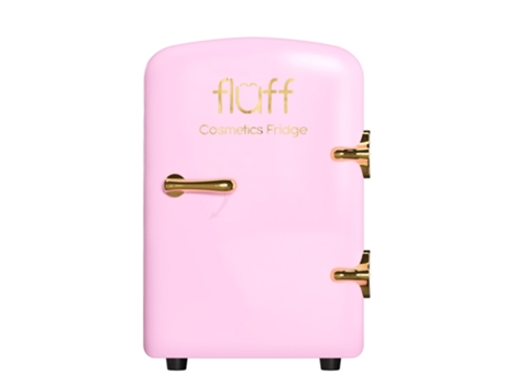 Mini Geladeira Cosmética com Logotipo Dourado Rosa Fluff