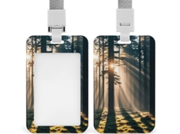 Porta Crachá Solar Com Cordão, Brilha Na Floresta Maior Diversão Ideal Crachás De Identificação E Outros Documentos