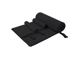 Conjunto 3 Conjunto De Toalhas Esportivas Vidaxl Preto Poliéster (210 X 100 Cm)