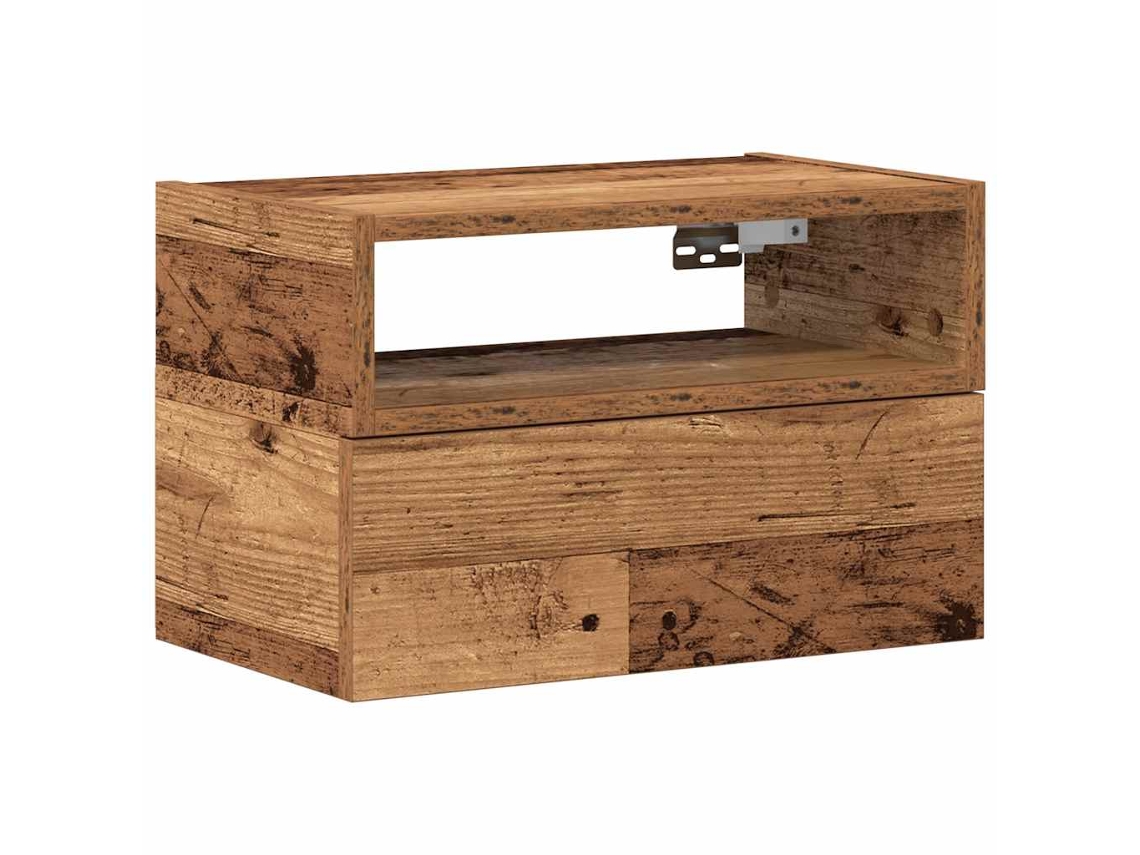 Wall-mounted Bedside Cabinet, Wall-mounted Bedside Cabinets Vidaxl Marrom Madeira Processada (n/a)