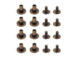 120pcs Parafusos Chicago 9.5x8mm Latão Sem Burras Para Couro Ferramenta De Remacha Plana Diy