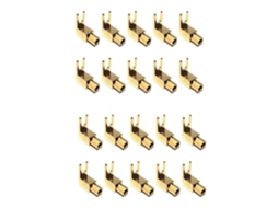 20 Conectores de Garfo/pá em Cobre Dourado, Terminais Ligação Ângulo Reto, Soquetes para Plugue Banana 4mm Alto falantes, Amplificadores e R AQUAFORGE