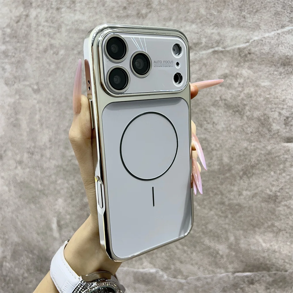 (iphone 17, Cinza) Capa Magnética Magsafe Para Iphone, Resistente A Choques E Quedas.