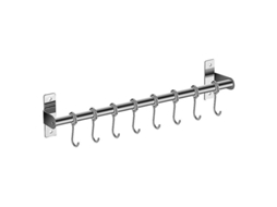 Suporte de parede para utensílios Fasst em aço inoxidável com 6/8/10 ganchos removíveis para cozinha e banheiro.