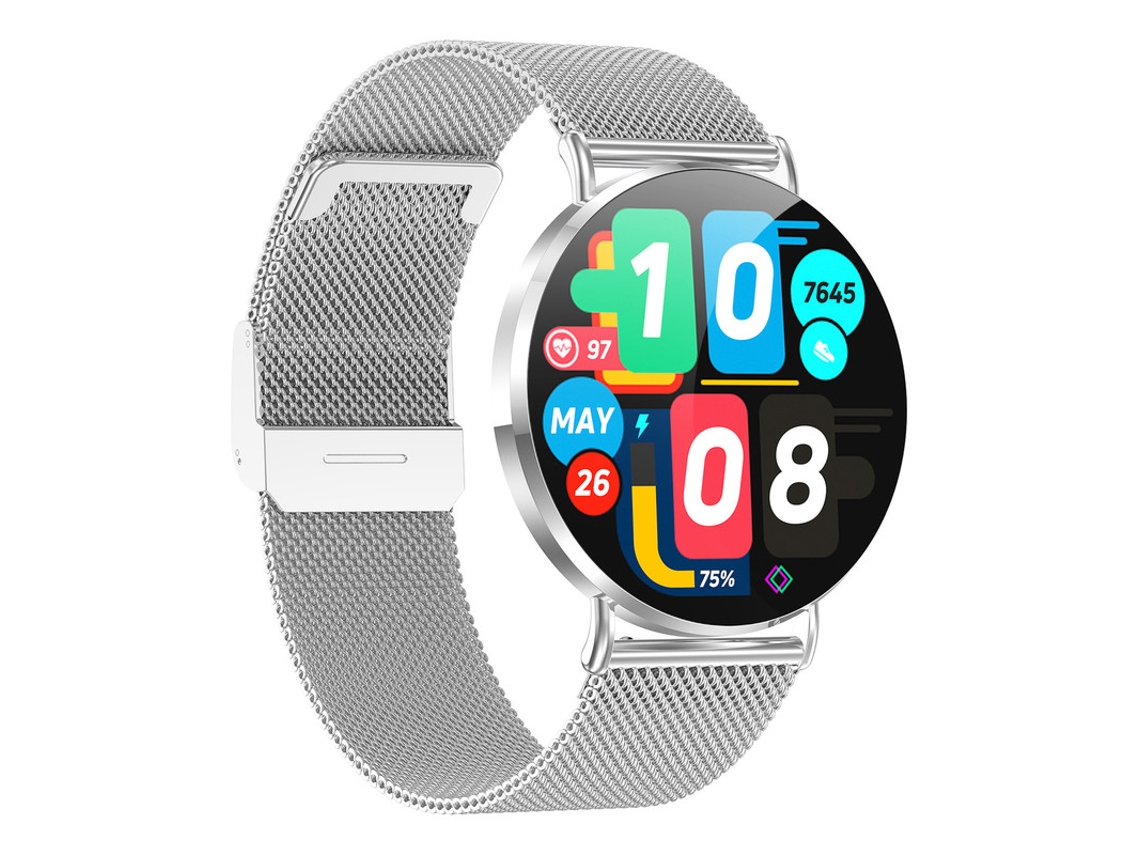 Smartwatch Yizhood Km88 1.32 Inch Bluetooth Chamada Ip67 À Prova De Água Monitorização Da Saúde 200mah (android E Ios Prata)