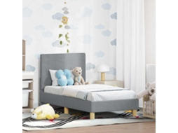 Vidaxl Estrutura De Cama Para Criança Com Cabeceira Cinzento-claro