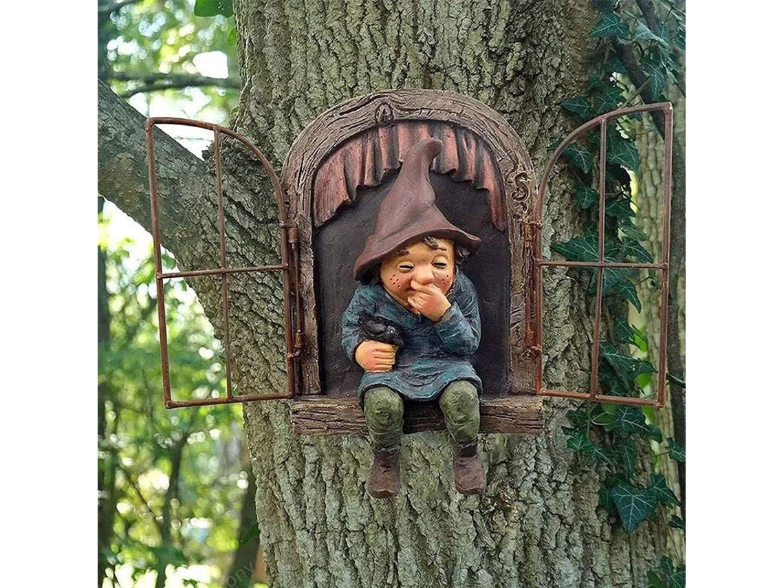 Decoração Exclusiva, Arte Para Jardim Peeker Yard, Feita De Resina De Alta Qualidade, Estátuas Para Áreas Externas Com Artesanato Requintado, Fáceis D