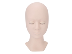 Cabeça De Boneca Para Cílios Com Olhos Removíveis Silicone Prática De Maquiagem Esterilizada Palha