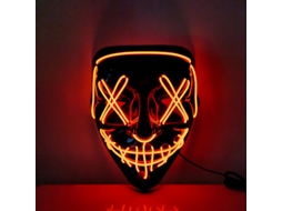 Laxiscreed Máscara De Halloween Led Assustadora Para Cosplay Vermelha