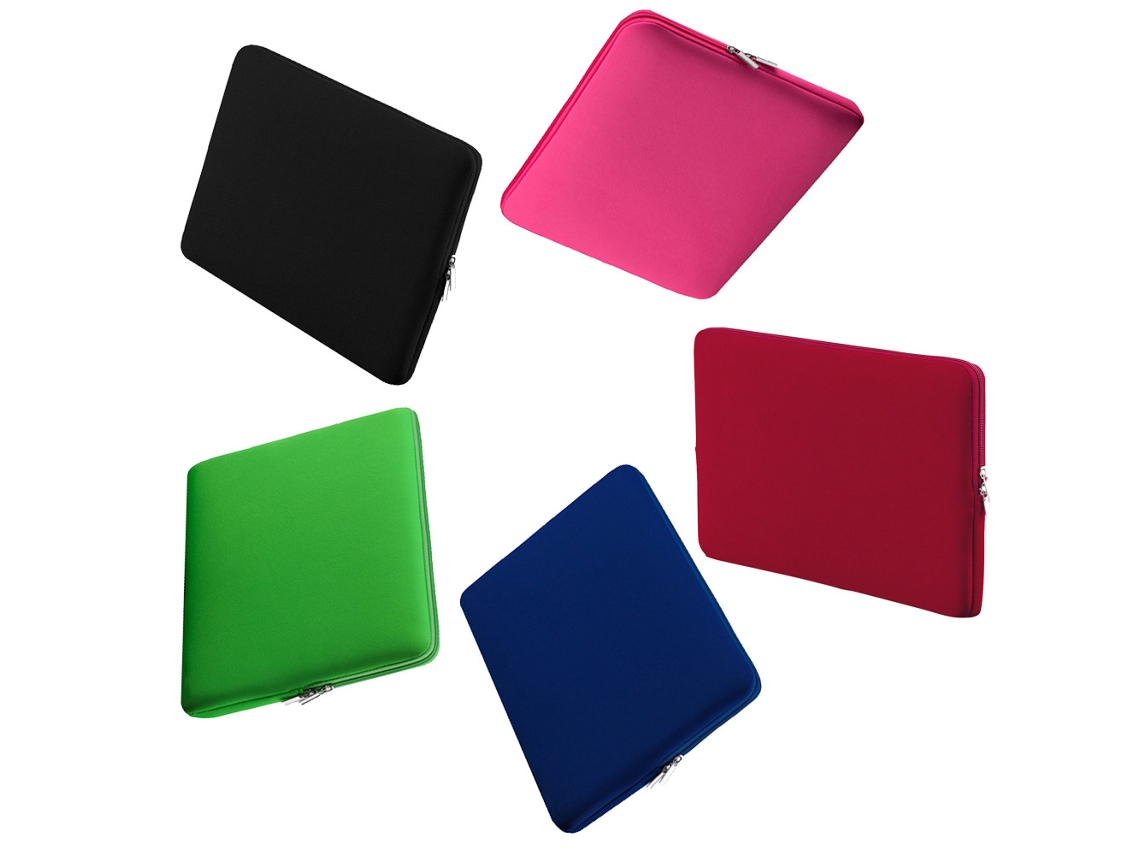 Saco Com Fecho Zipper Macio Para Macbook Pro Ultrabook Laptop, Tamanho 15-15,6 Polegadas, Cor Vermelha