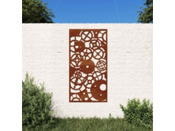 Vidaxl Decoração P/ Muro Jardim 105x55cm Aço Corten Design Engrenagens