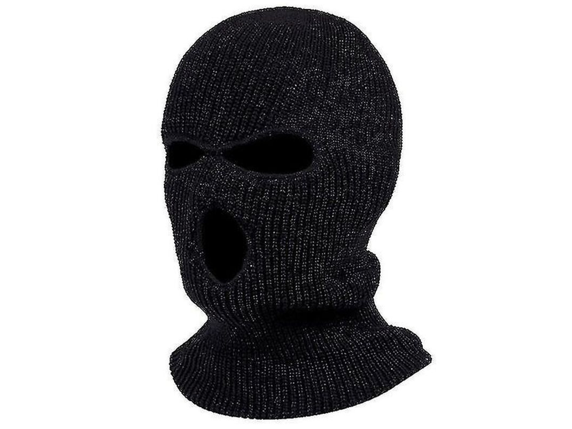 Balaclava de inverno unissex Fasst com 3 orifícios, máscara de malha quente e resistente ao vento para esqui, snowboard e atividades ao ar livre, preta. INSTRUÇÕES DE CUIDADO