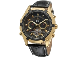 Lurelia Relógio Mecânico Masculino, Automático, Data/calendário, Turbilhão, Aço Inoxidável, Couro
