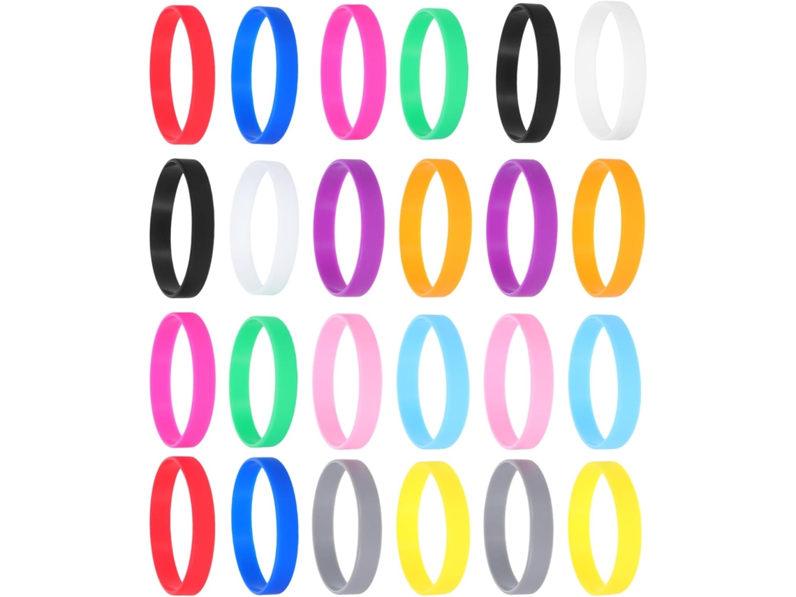 Totority 24-pulseiras De Silicone Multicoloridas Para Festas, Macias E Duráveis, Tamanho Padrão Adulto, Pulseiras De