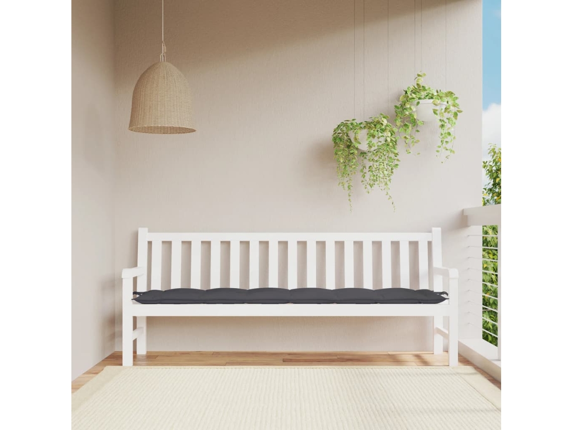Vidaxl Almofadão P/ Banco De Jardim 200x50x7cm Tecido Oxford Antracite
