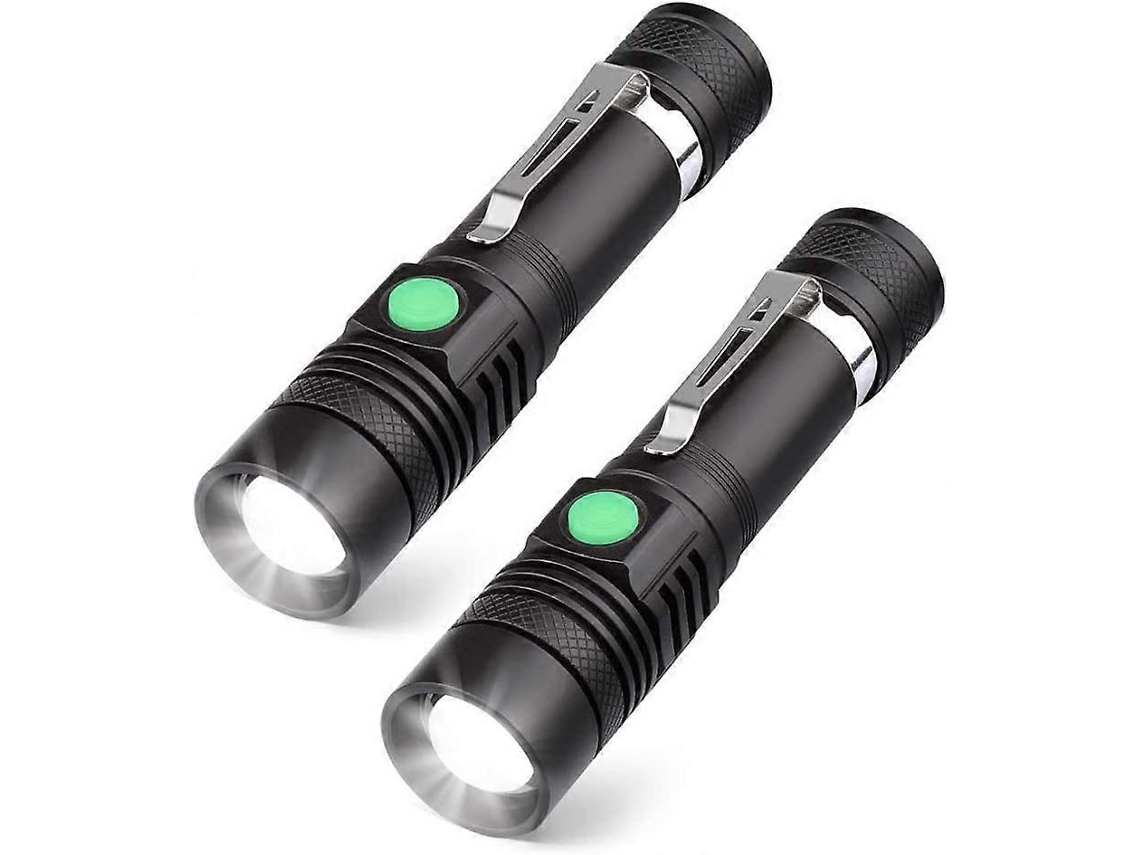 Lanterna Led Recargable Usb 2x, Bateria Incluida, 4 Modos de Iluminacao, Resistente a Agua Ipx4
