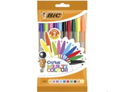 BIC Esferográficas Cristal Multi Colour, 1,6mm, Cores Sortidas, Pack 10 Unidades