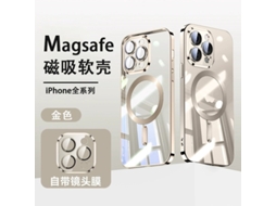 Capa Para Iphone 17 Pro Max Com Revestimento Dourado E Revestimento Magnético.