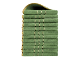 Conjunto de 12 Peças Toalhas de Mão em Fleece Coral, Macias e Absorventes,verde Militar,34x34cm GERTIZ