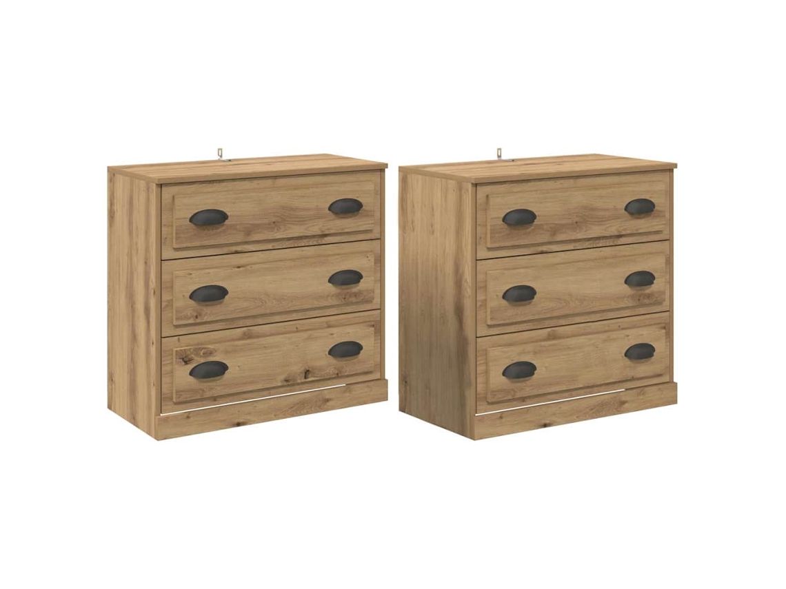 Conjunto 2 Buffet Moderno Vidaxl Castanho Derivados De Madeira (70 X 35,5 X 67,5 Cm)