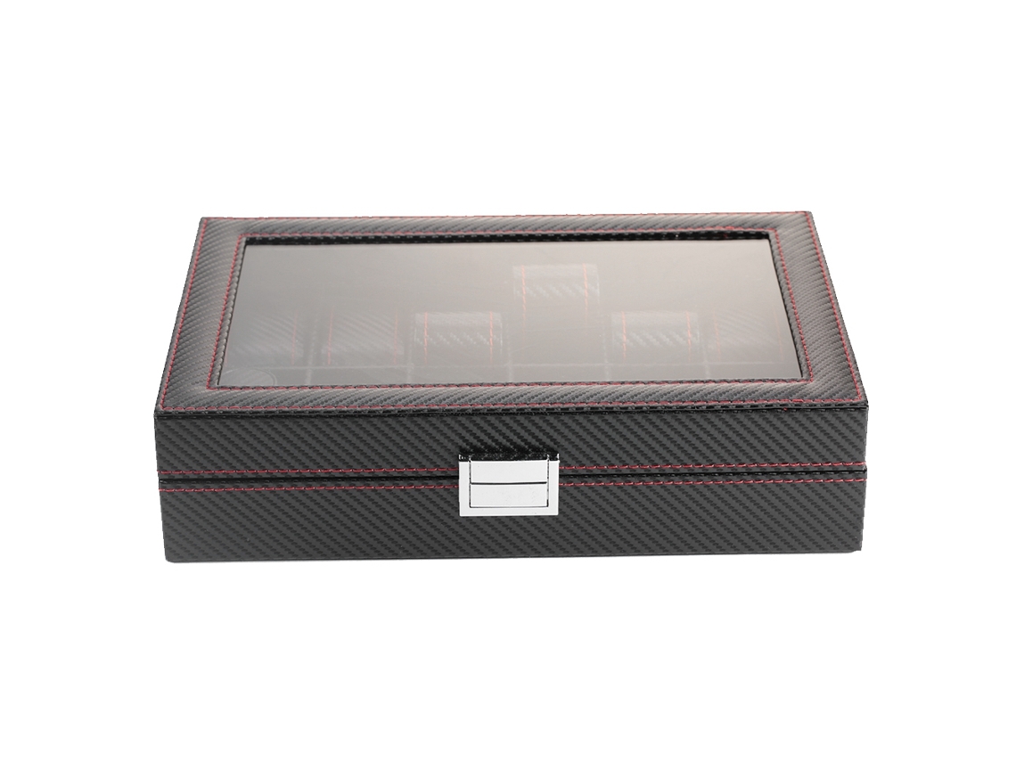 Caja De Relojes 12 Espacios Fibra De Carbono Para Viaje Estuche Joyería Organizador