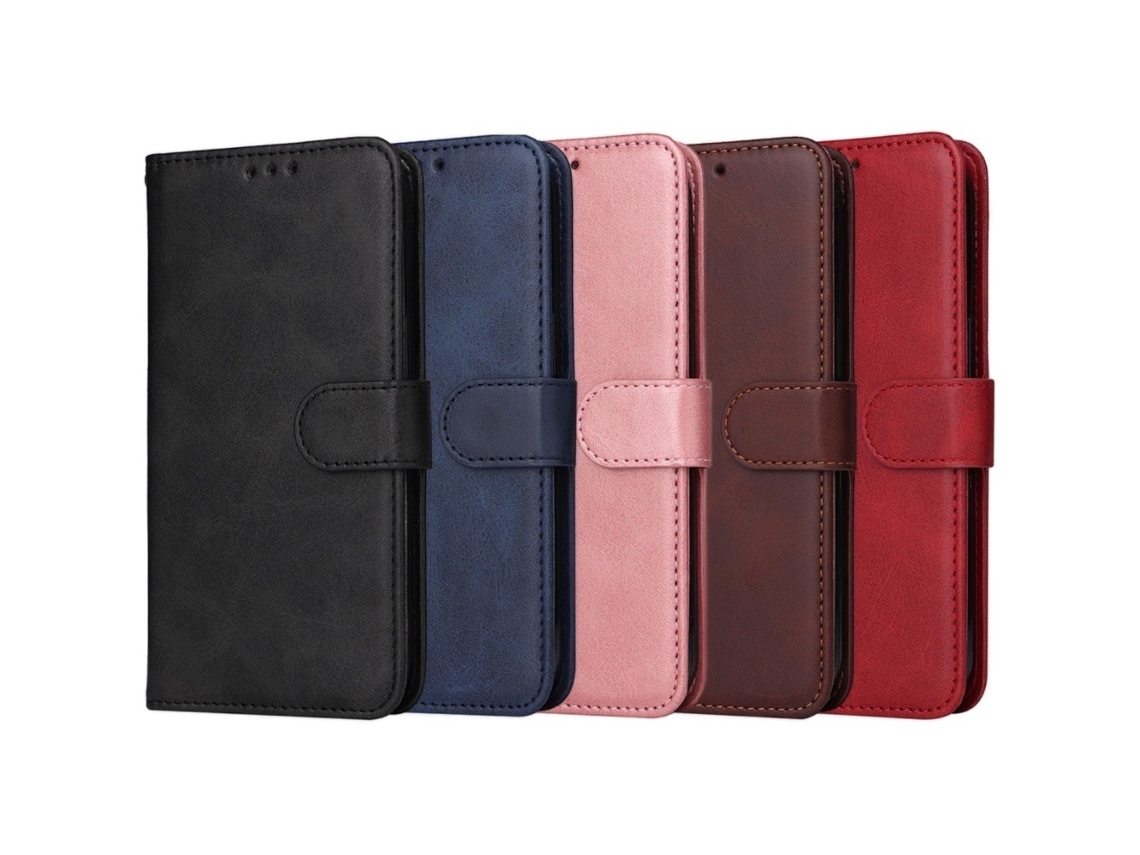 Capa Carteira Em Couro Pu Compatível Com Iphone 17 Pro - Várias Cores, Marrom