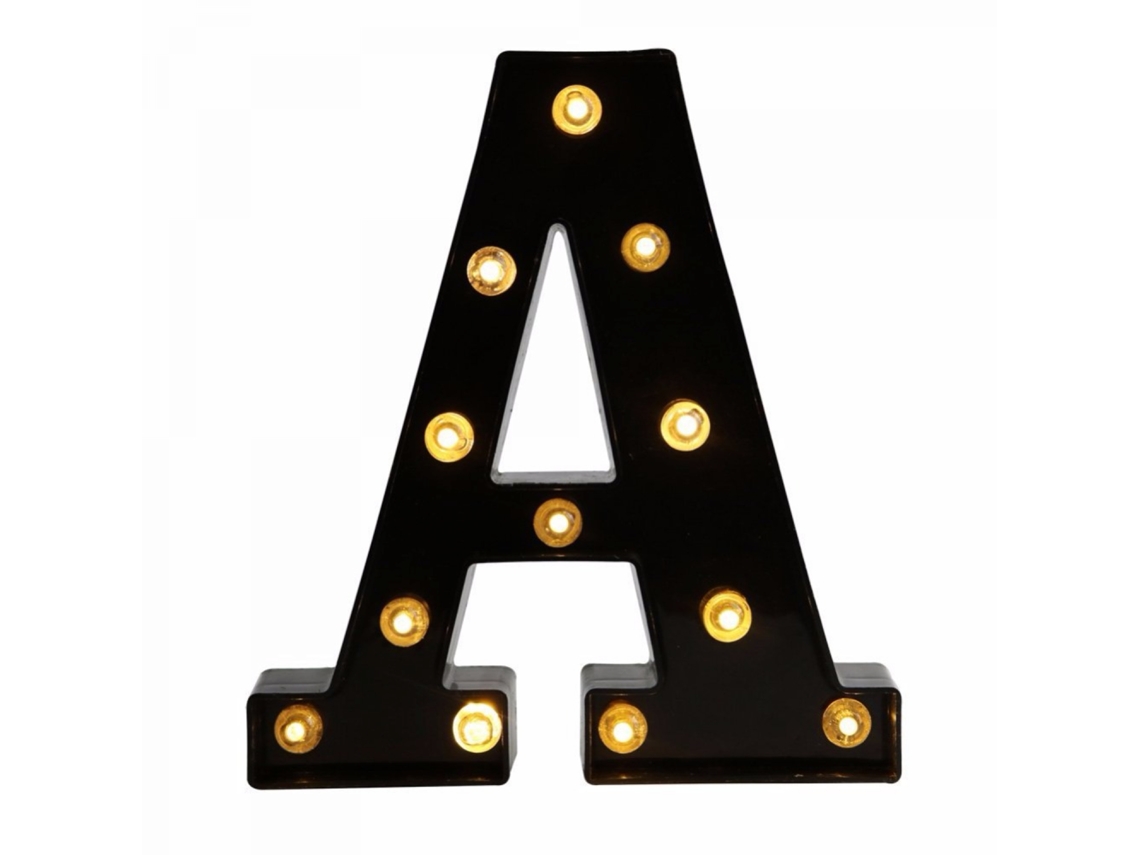 Letras De Led Justup Com Design Inovador, Letras Pretas Luminosas Para Eventos, Casamentos, Festas, Aniversários, Decoração De Casa E Bar(letra A)
